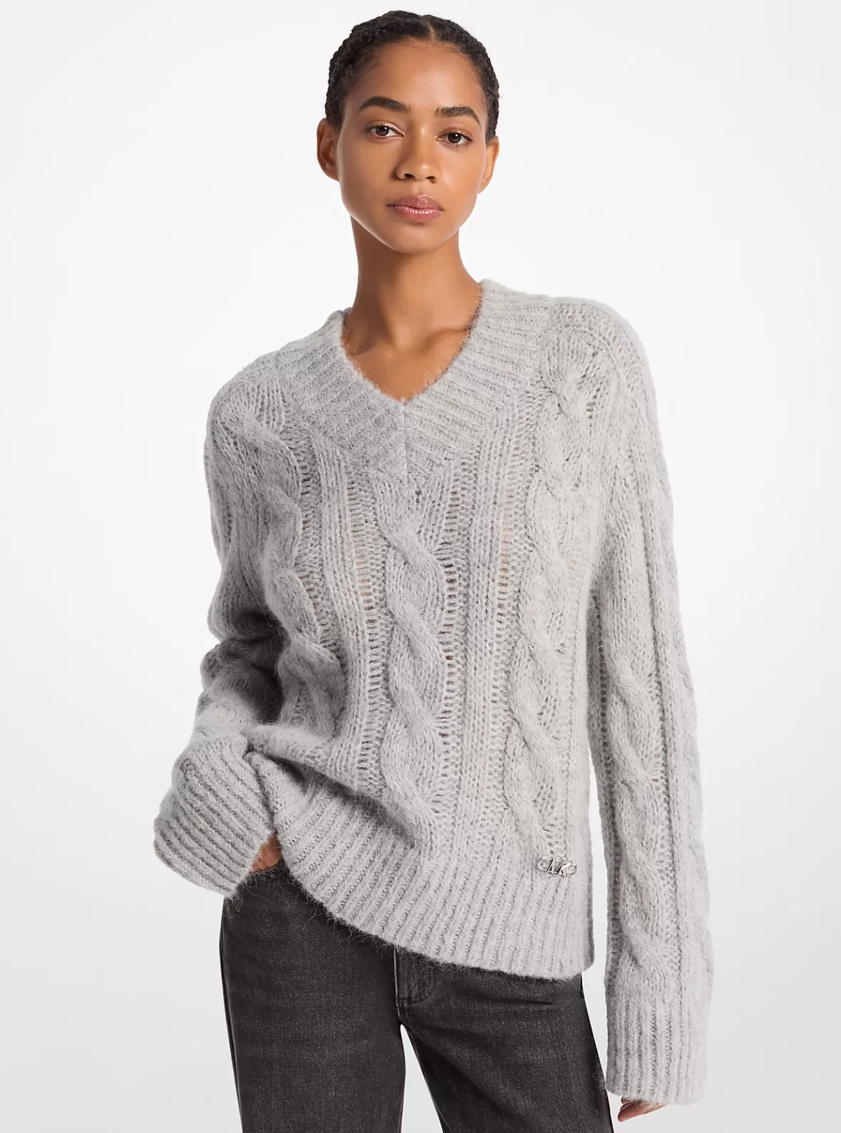 Michael Kors Alpaca Blend Cable Knit Sweater*Women Sweaters