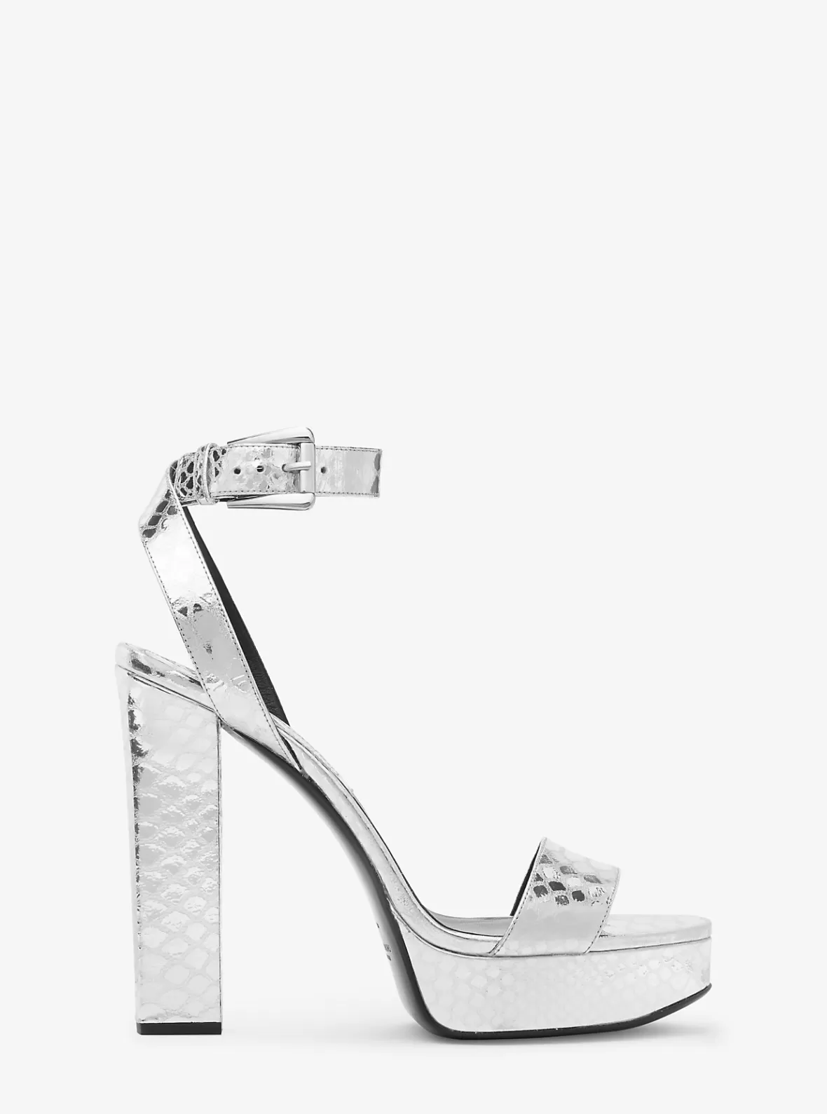 Michael Kors Anabelle Metallic Python Embossed Leather Platform Sandal*Women Sandals