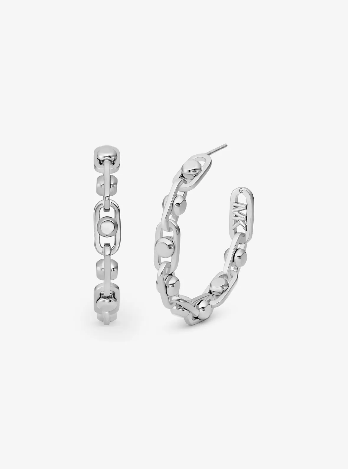 Michael Kors Astor Link Medium Precious Metal-Plated Brass Hoop Earrings*Women Earrings