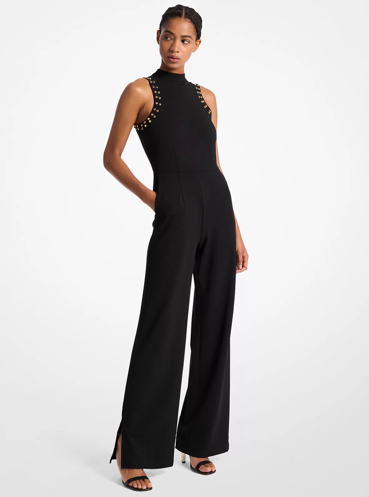 Michael Kors Astor Stud Crepe Jumpsuit*Women Dresses