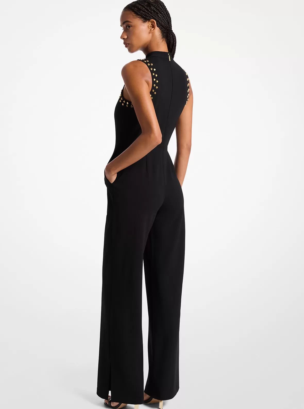 Michael Kors Astor Stud Crepe Jumpsuit*Women Dresses