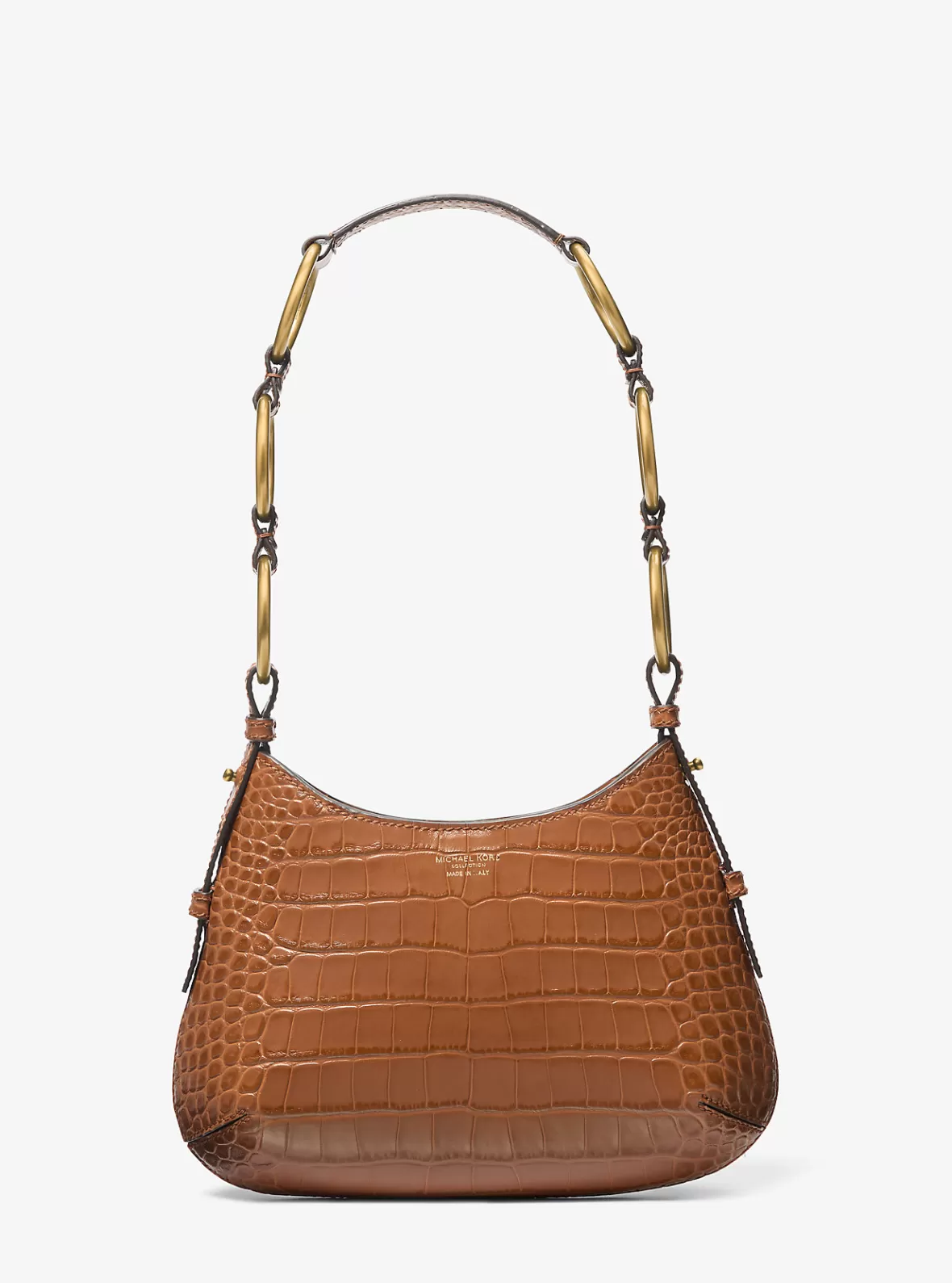 Michael Kors Bardot Mini Crocodile Embossed Patent Leather Hobo Shoulder Bag*Women Shoulder Bags