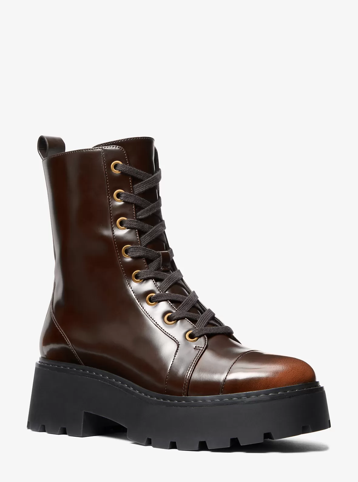 Michael Kors Blake Burnished Leather Combat Boot*Women Boots