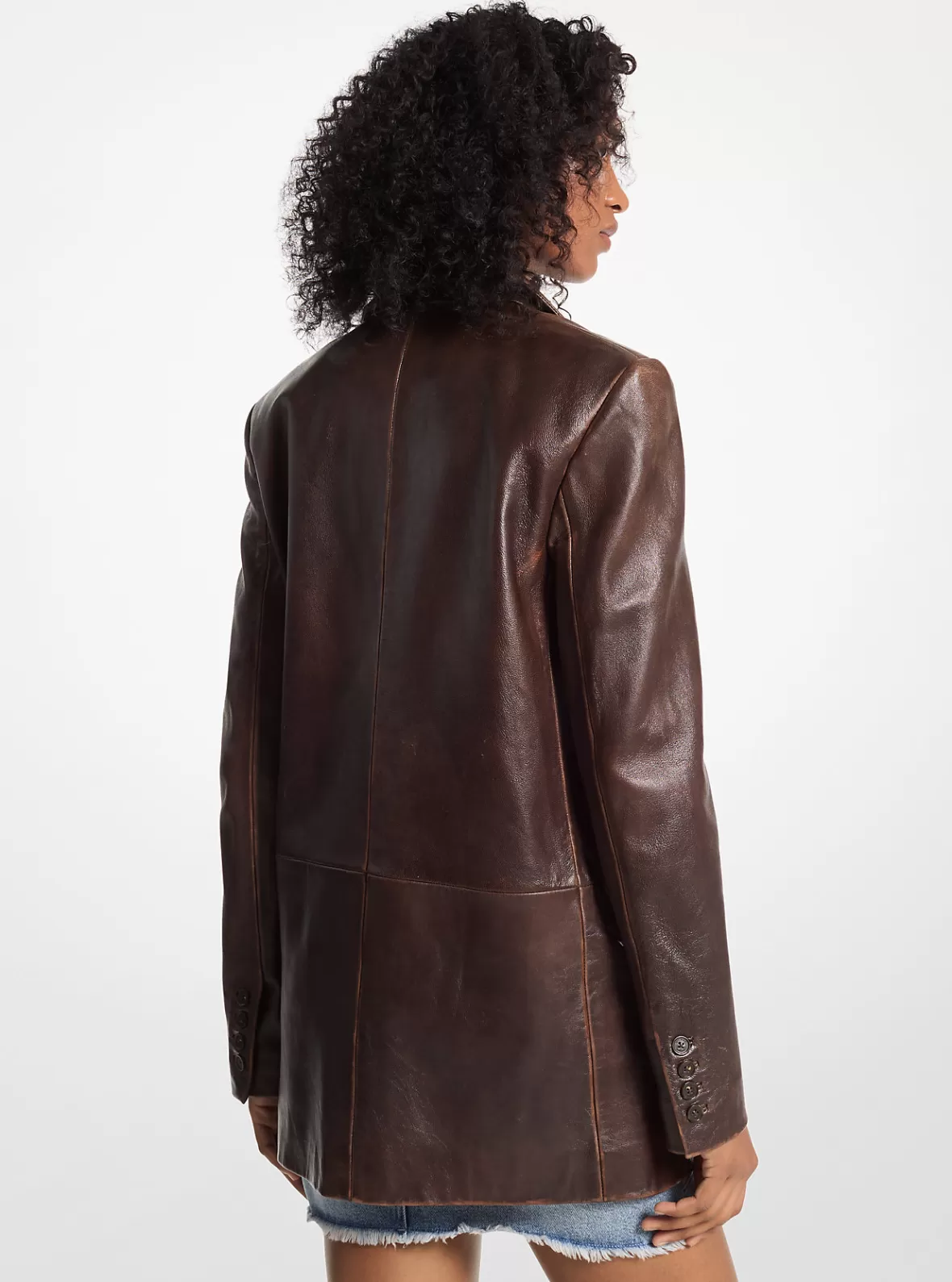 Michael Kors Burnished Leather Blazer*Women Jackets & Coats