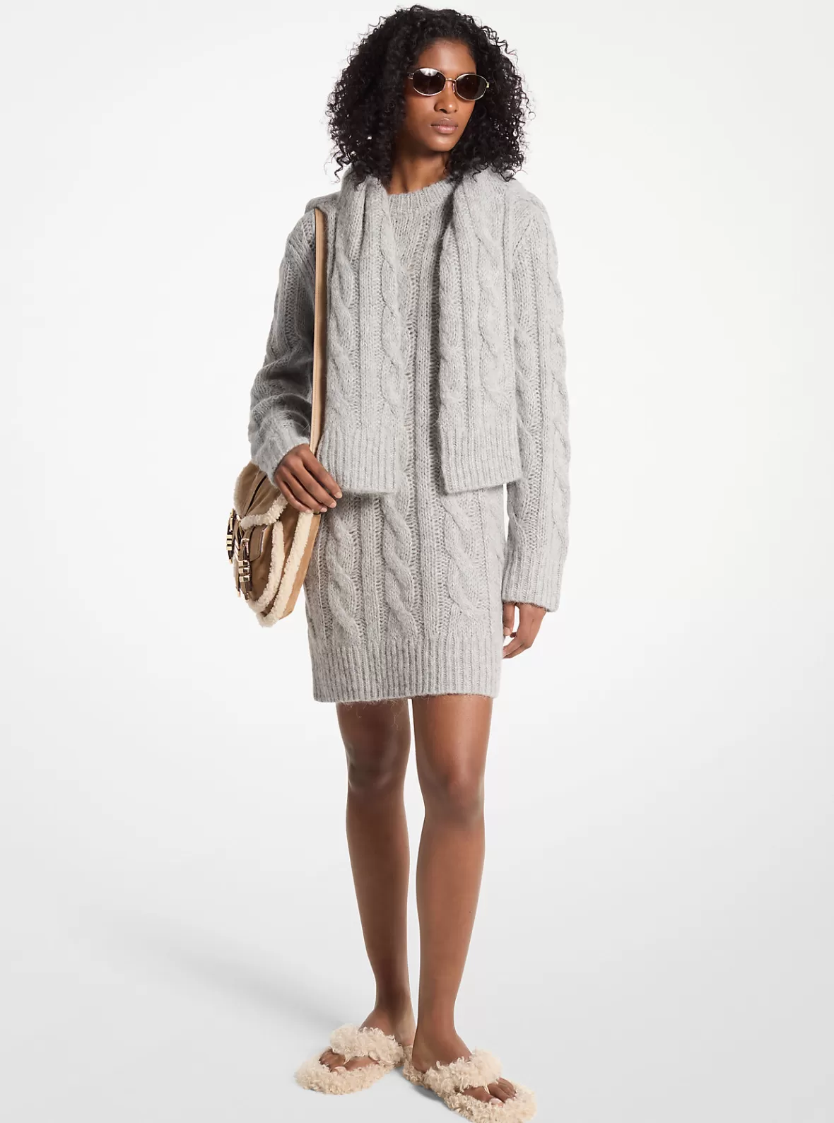 Michael Kors Cable Knit Alpaca Blend Sweaterdress*Women Dresses