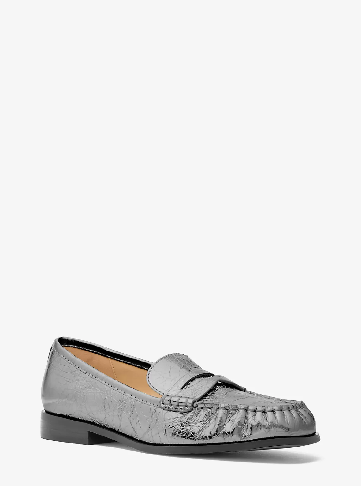 Michael Kors Carlson Crackled Metallic Leather Loafer*Women Flats