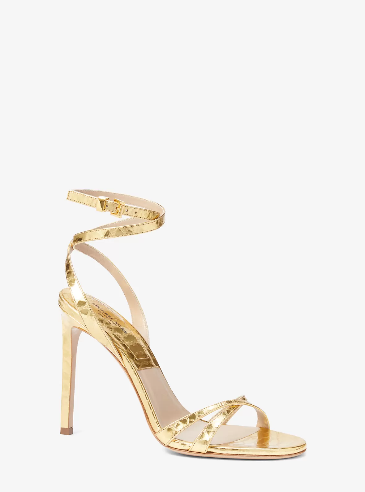 Michael Kors Chrissy Metallic Python Embossed Leather Sandal*Women Sandals