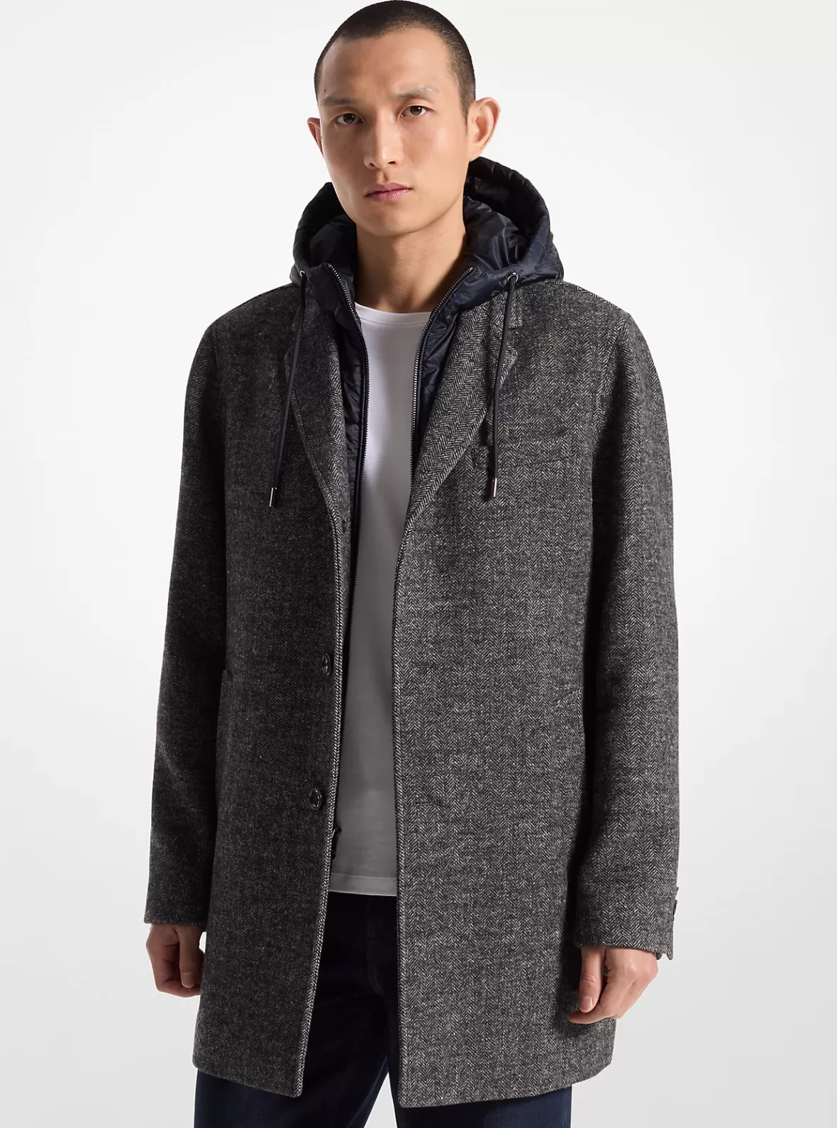 Michael Kors Coatbridge 2-in-1 Herringbone Wool Blend Coat* Jackets & Outerwear