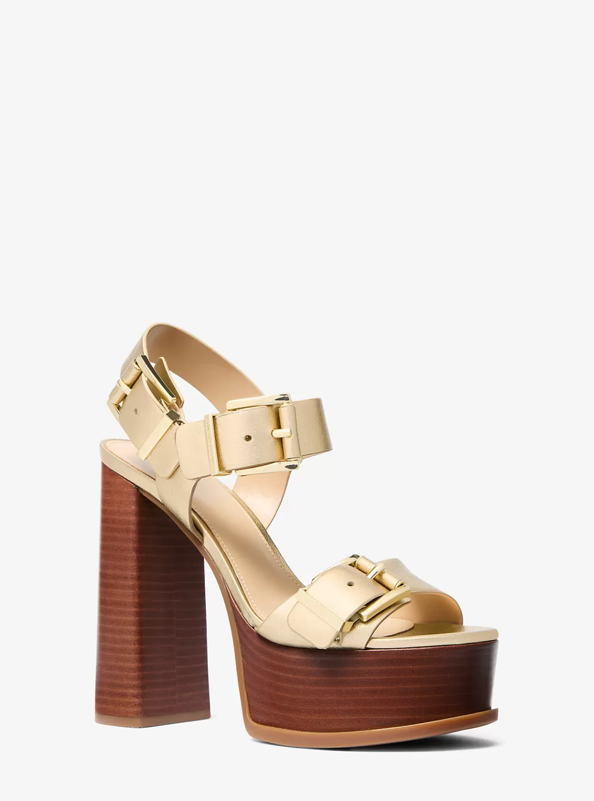 Michael Kors Colby Metallic Leather Platform Sandal*Women Sandals