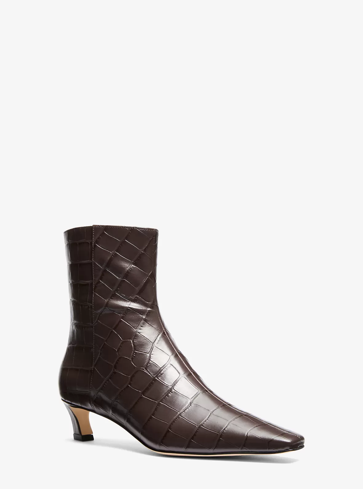 Michael Kors Cosmo Crocodile Embossed Leather Kitten Boot*Women Boots