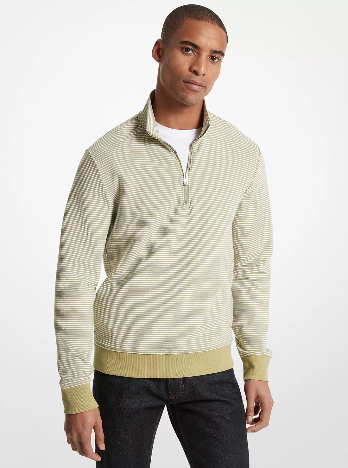 Michael Kors Cotton Blend Half-Zip Sweater* T-shirts & Sweatshirts