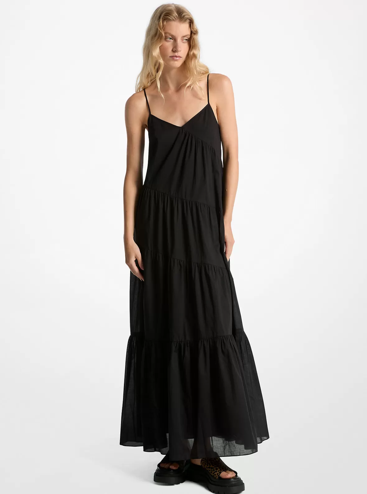 Michael Kors Cotton Tiered Maxi Dress*Women Dresses