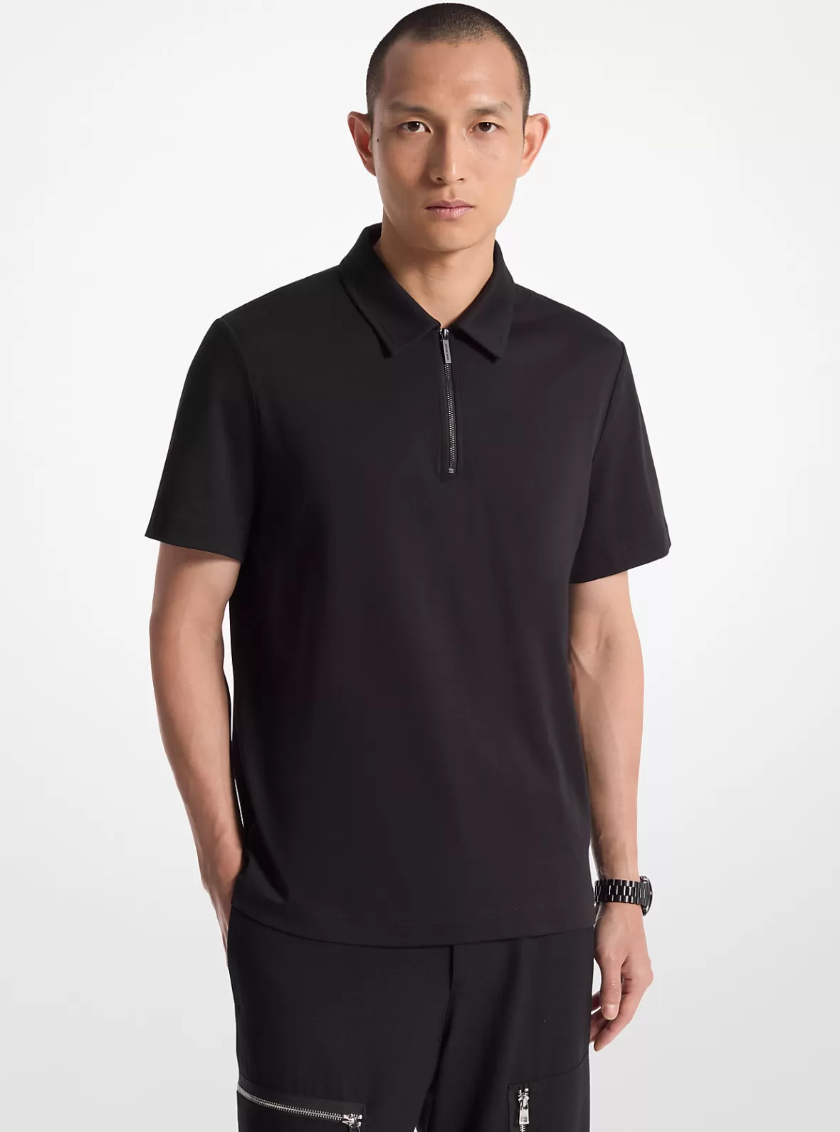 Michael Kors Cotton Zip Polo Shirt* T-shirts & Sweatshirts