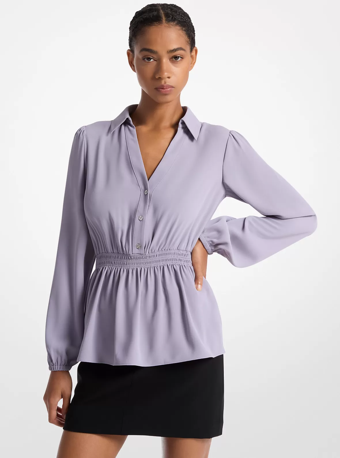 Michael Kors Crepe Button-Down Shirt*Women Tops