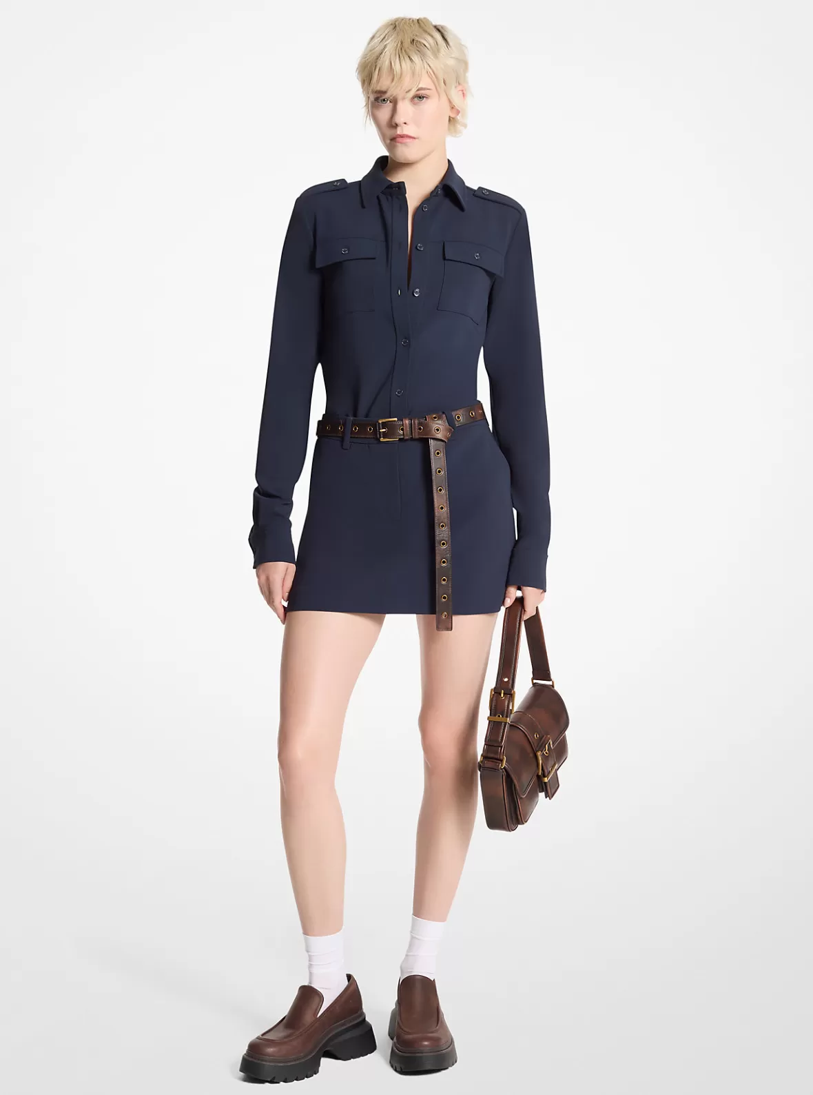 Michael Kors Crepe Utility Shirt*Women Tops