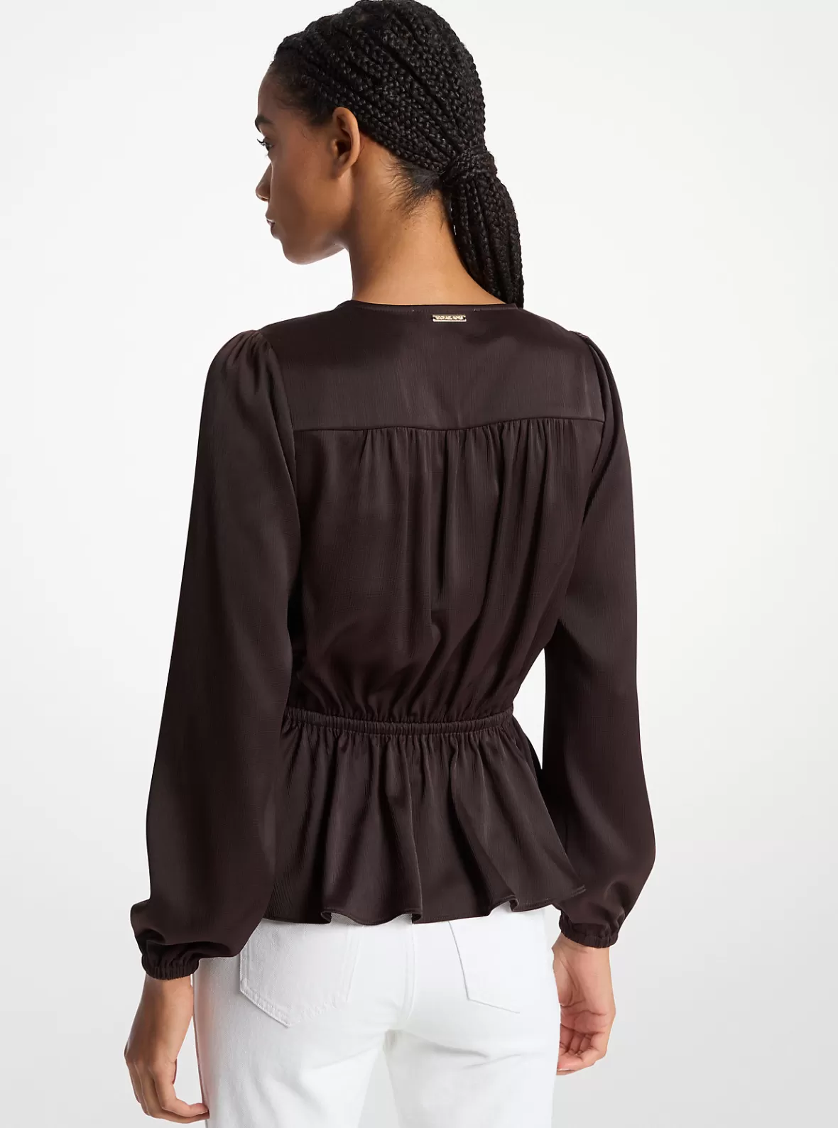 Michael Kors Crinkled Satin Long-Sleeve Top*Women Tops