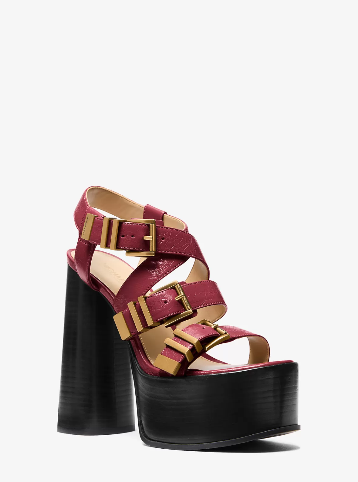 Michael Kors Darrington Crackled Leather Platform Sandal*Women Sandals