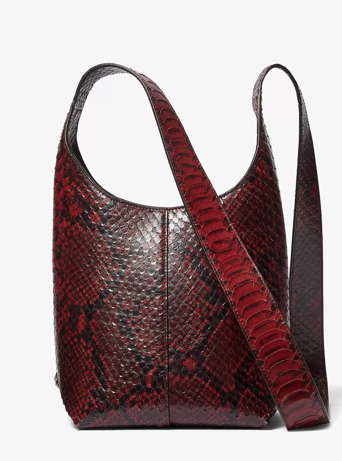 Michael Kors Dede Mini Python Embossed Leather Hobo Bag*Women Shoulder Bags