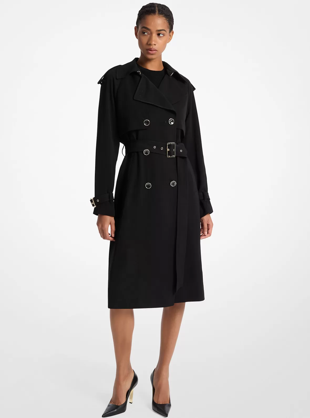 Michael Kors Draped Woven Trench Coat*Women Jackets & Coats