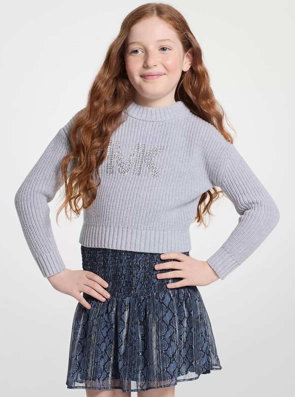 Michael Kors Embellished Logo Cotton Blend Sweater*Kids Kids