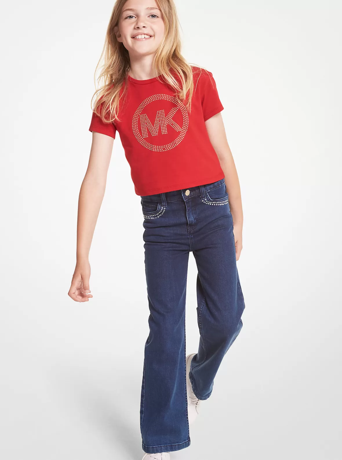 Michael Kors Embellished Stretch Cotton Jeans*Kids Kids