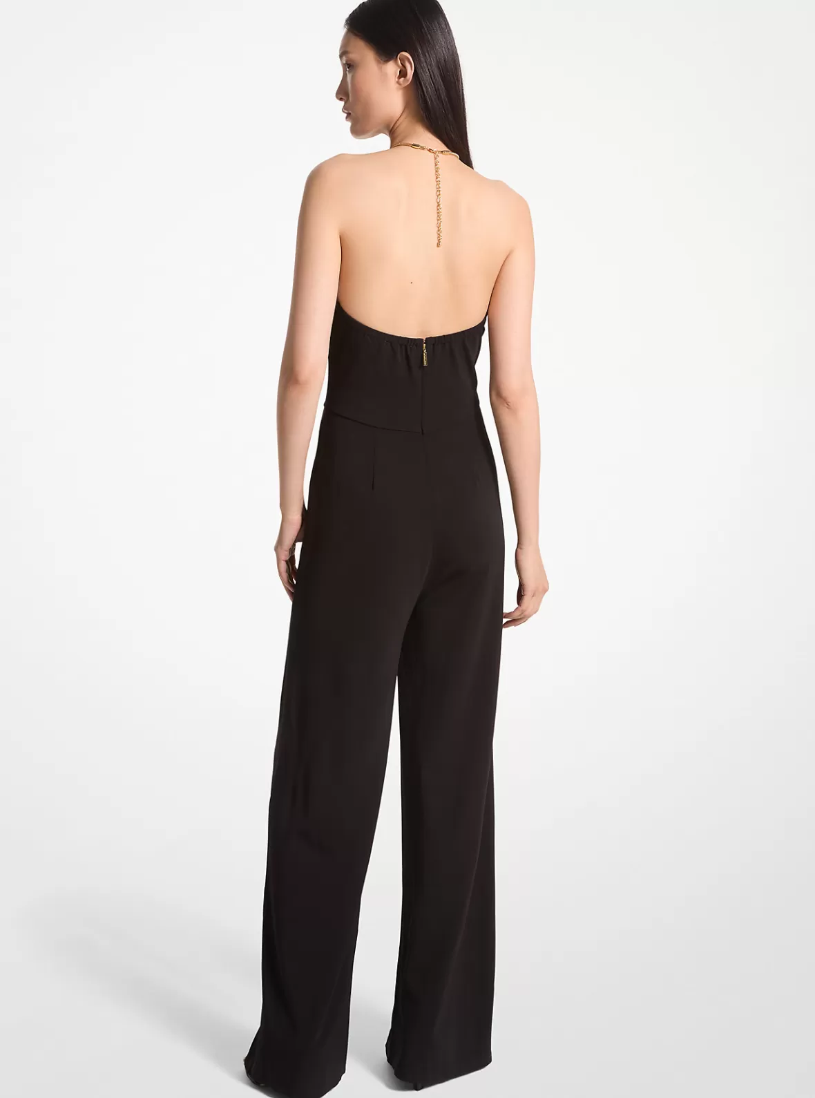 Michael Kors Embellished Stretch Matte Jersey Halter Jumpsuit*Women Dresses