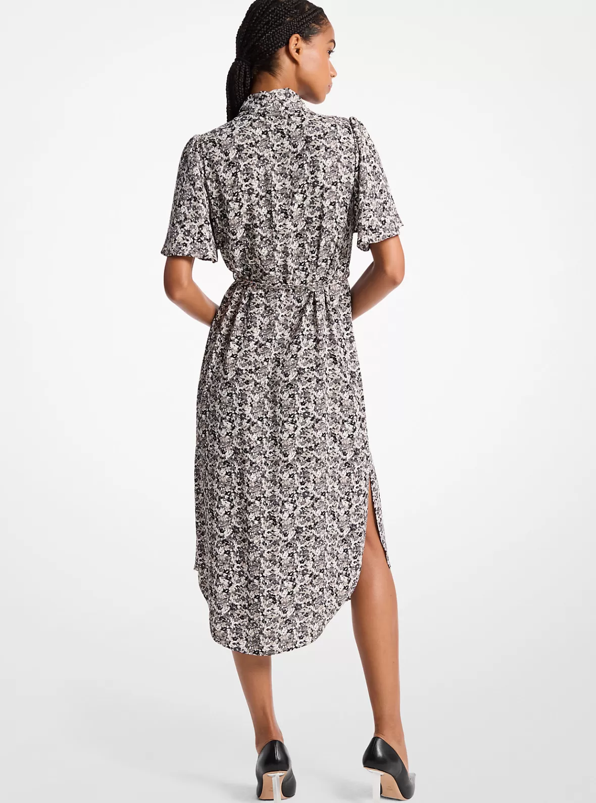 Michael Kors Floral Crepe Belted Dress*Women Dresses