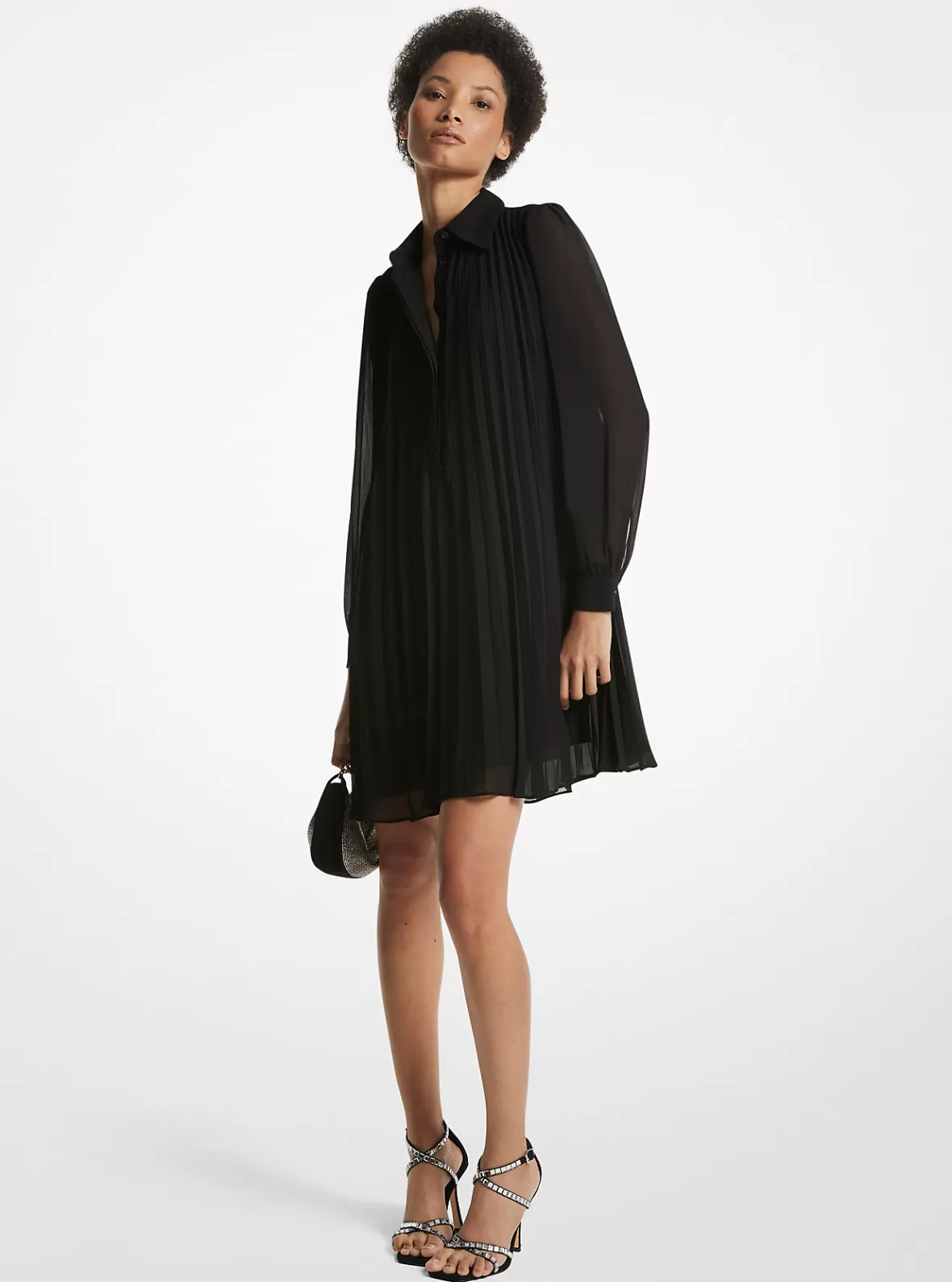 Michael Kors Georgette Pleated Shirtdress*Women Dresses