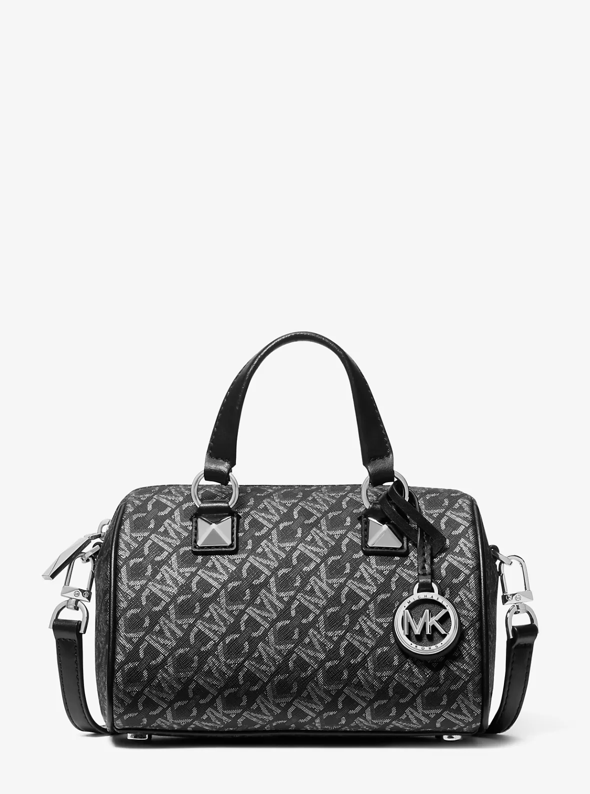 Michael Kors Grayson Small Metallic Empire Monogram Duffel Crossbody Bag*Women Crossbody Bags