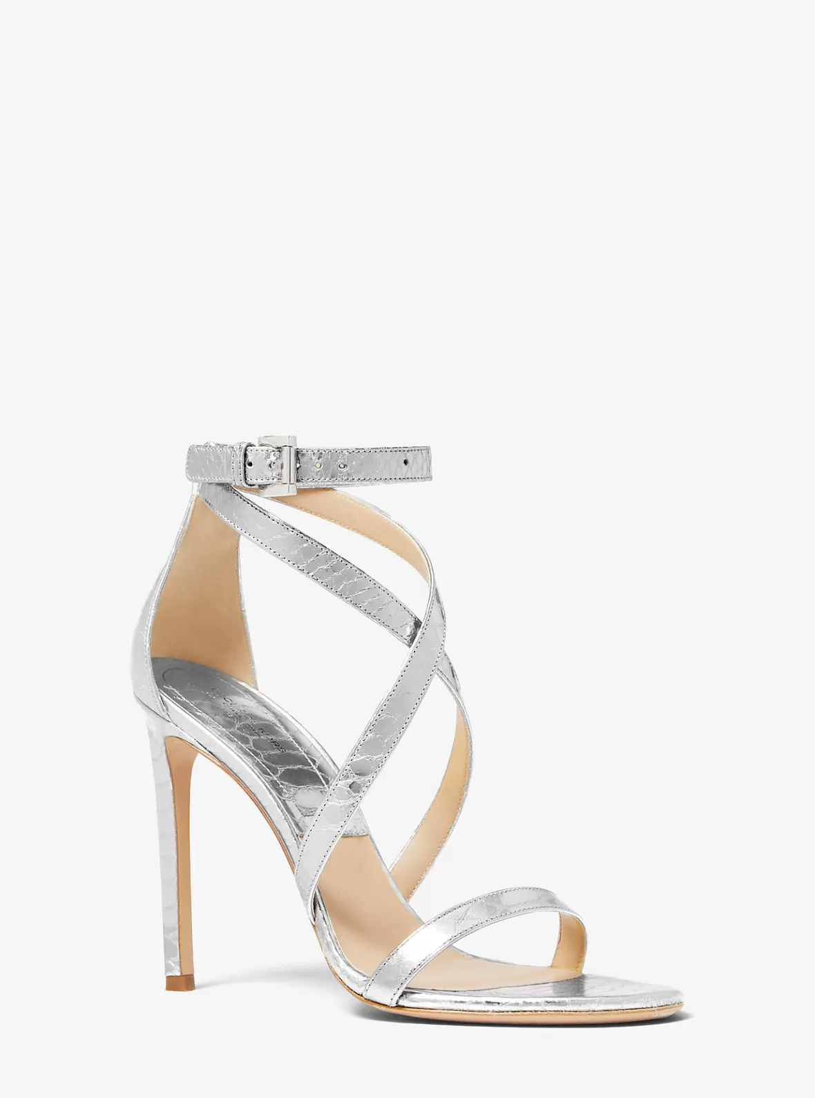 Michael Kors Ingrid Metallic Python Embossed Leather Sandal*Women Sandals