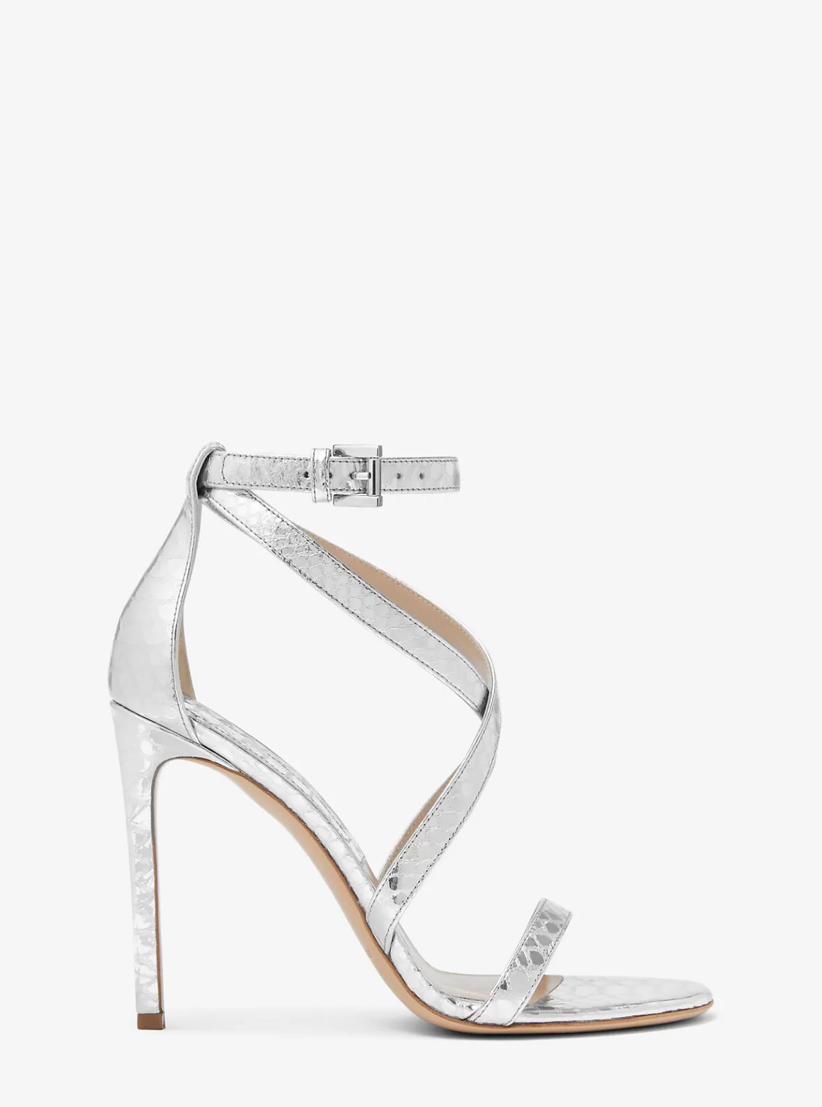 Michael Kors Ingrid Metallic Python Embossed Leather Sandal*Women Sandals