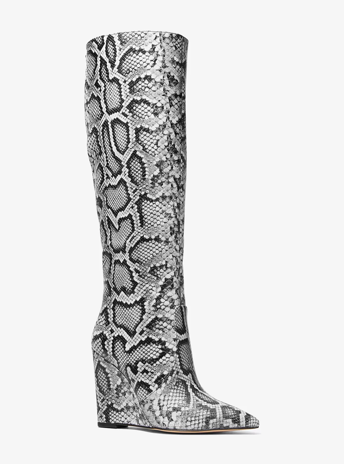 Michael Kors Isra Snake Embossed Leather Wedge Boot*Women Boots