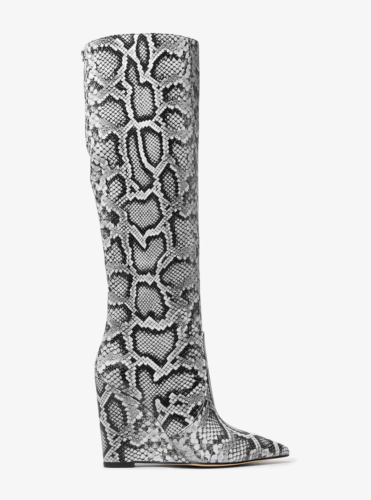 Michael Kors Isra Snake Embossed Leather Wedge Boot*Women Boots