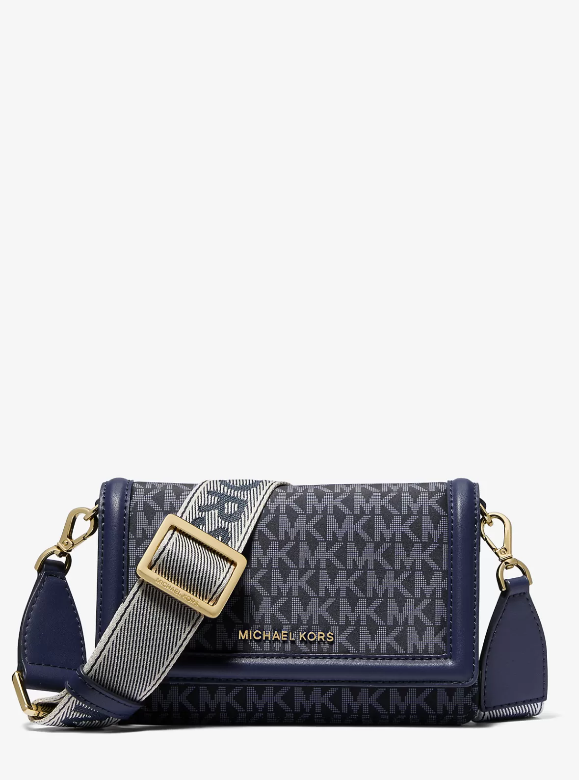 Michael Kors Jet Set Small Logo Print Woven Smartphone Crossbody Bag*Women Crossbody Bags