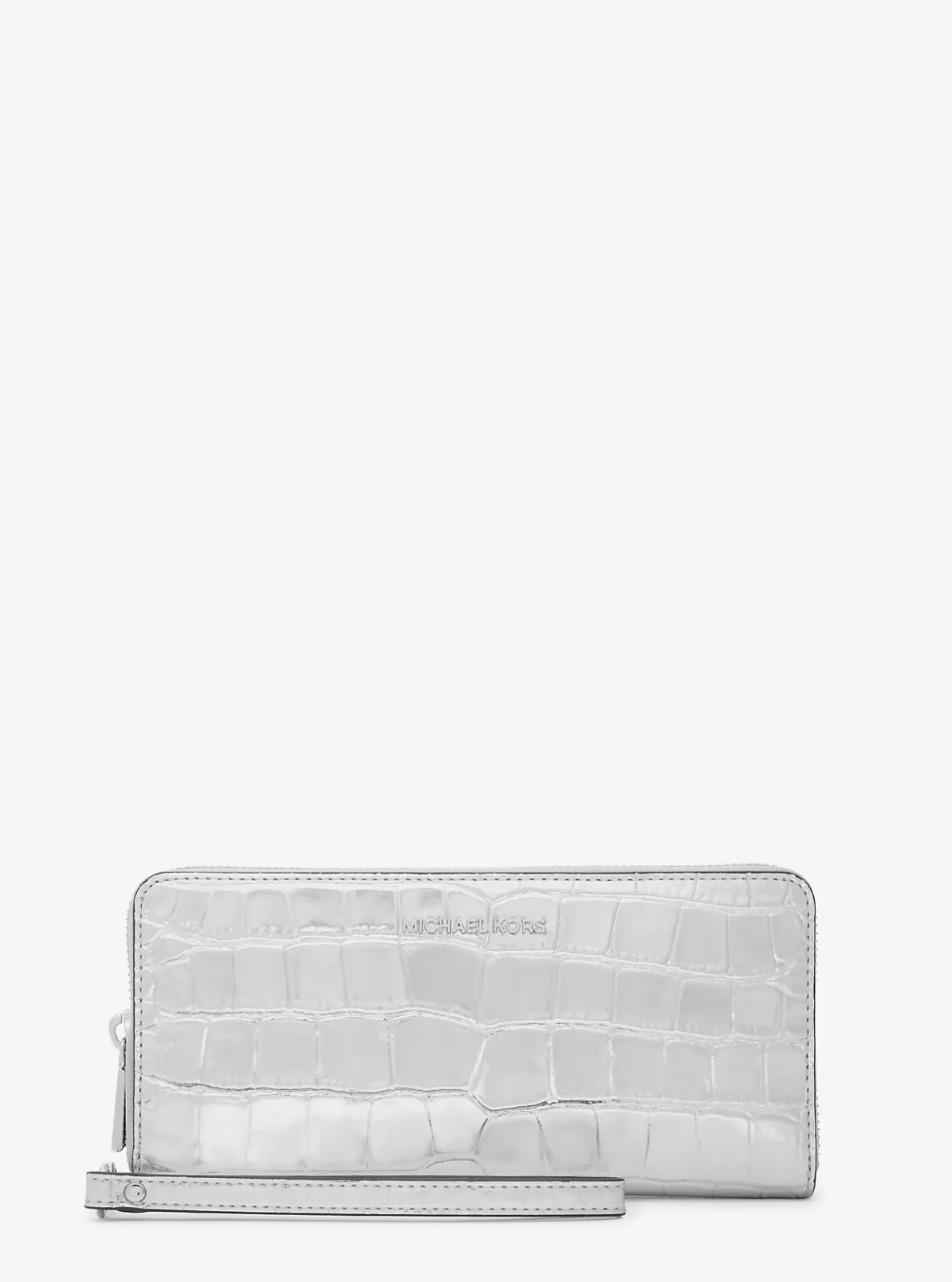 Michael Kors Jet Set Travel Metallic Crocodile Embossed Leather Continental Wallet*Women Wallets