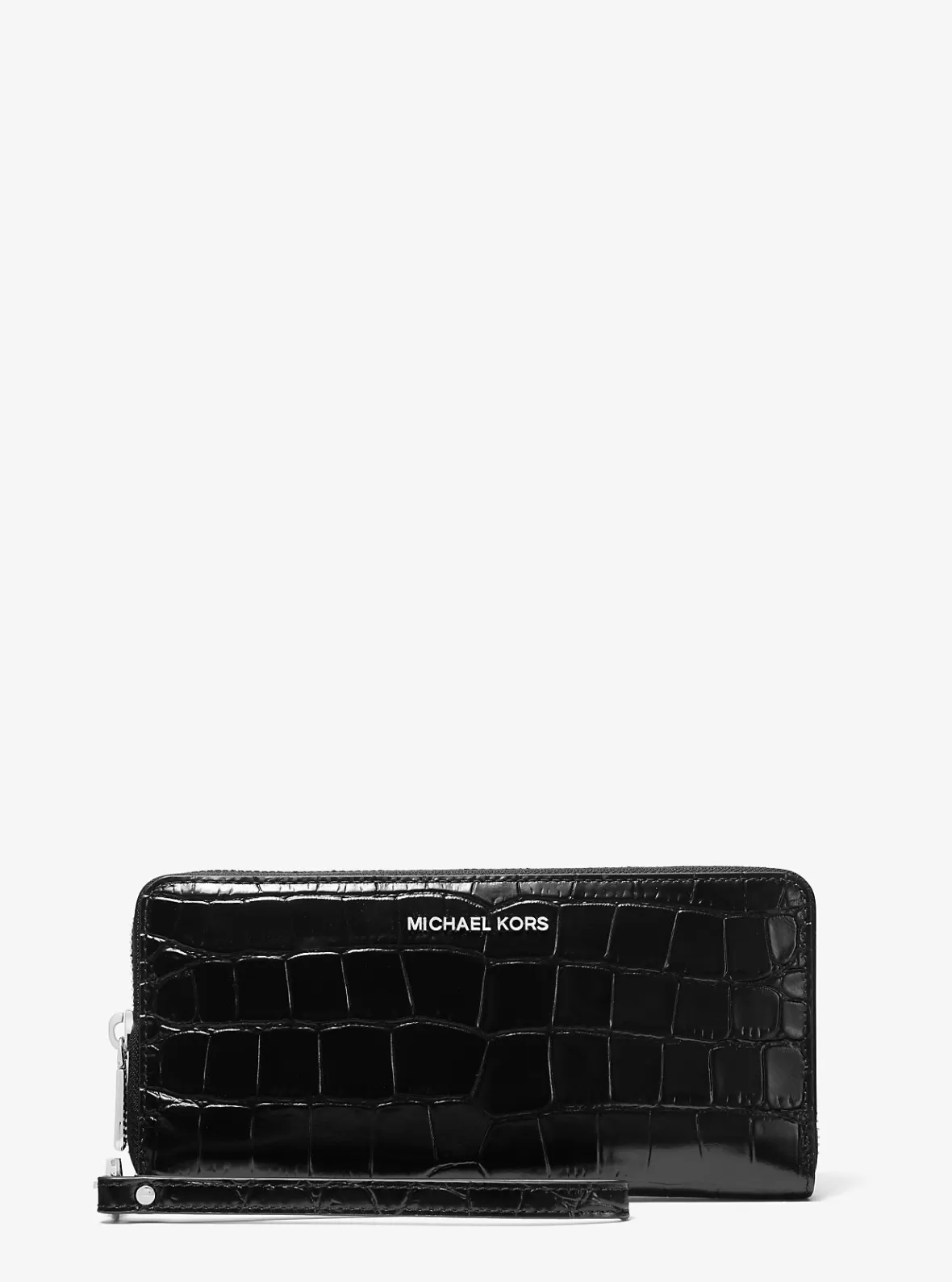 Michael Kors Jet Set Travel Metallic Crocodile Embossed Leather Continental Wallet*Women Wallets