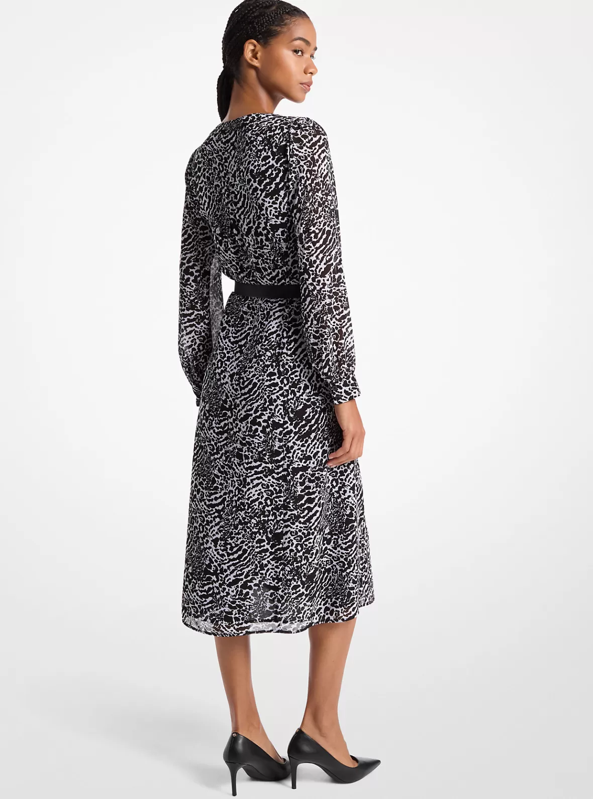 Michael Kors Kate Ocelot Print Georgette Dress*Women Dresses