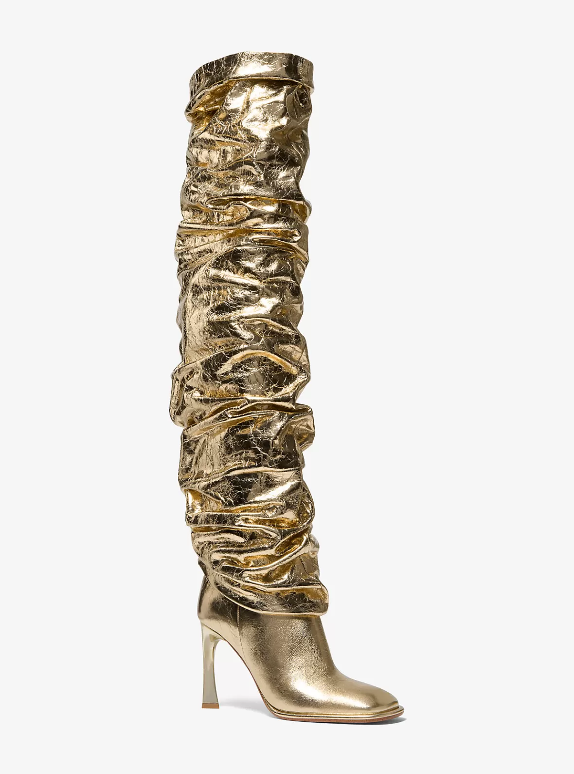 Michael Kors Kelsea Crackled Metallic Leather Slouchy Boot*Women Boots