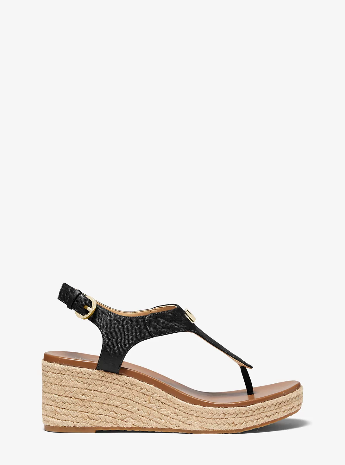 Michael Kors Laney Saffiano Leather Espadrille Wedge Sandal*Women Sandals