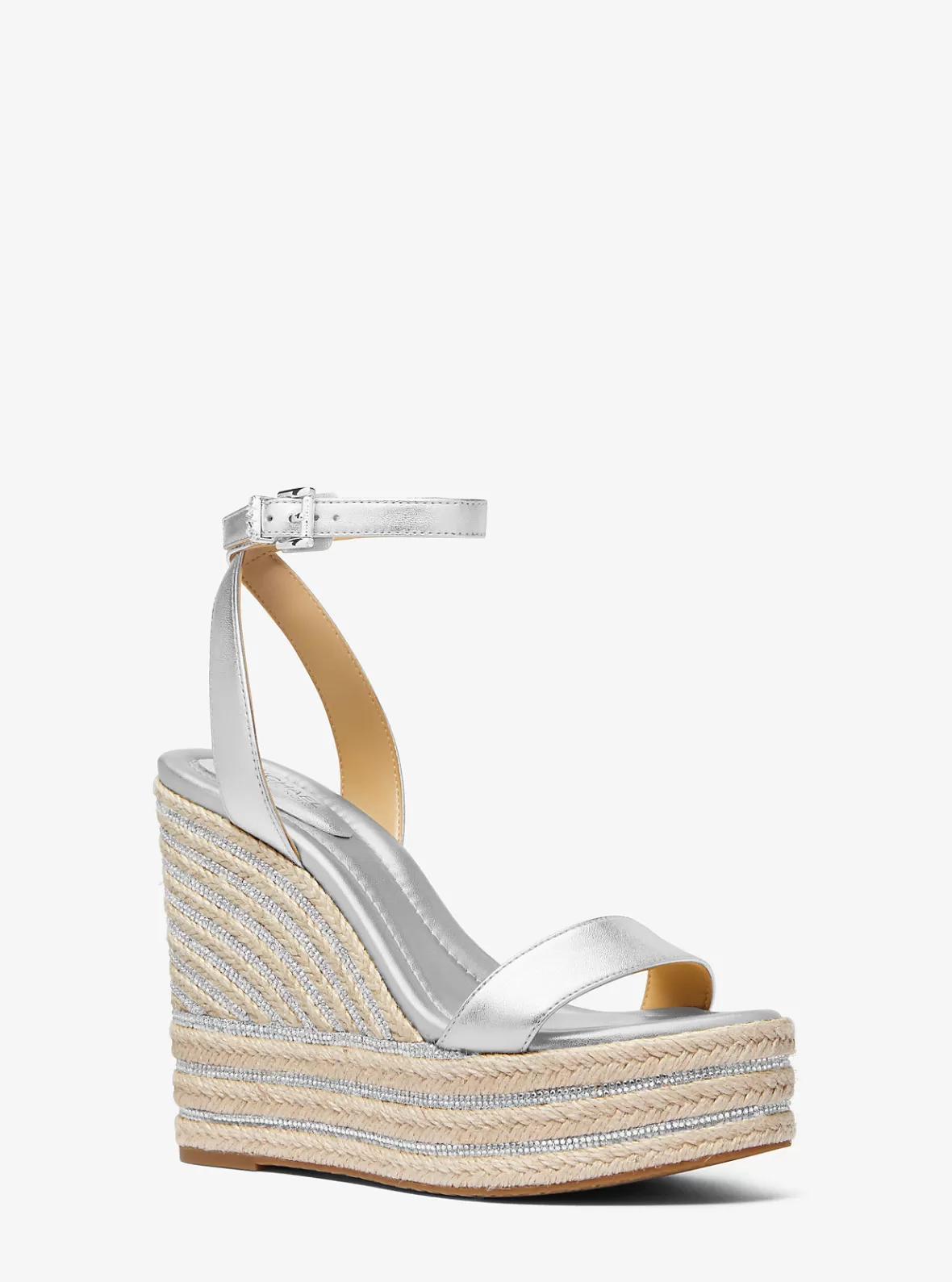 Michael Kors Leighton Metallic Leather Wedge Sandal*Women Sandals