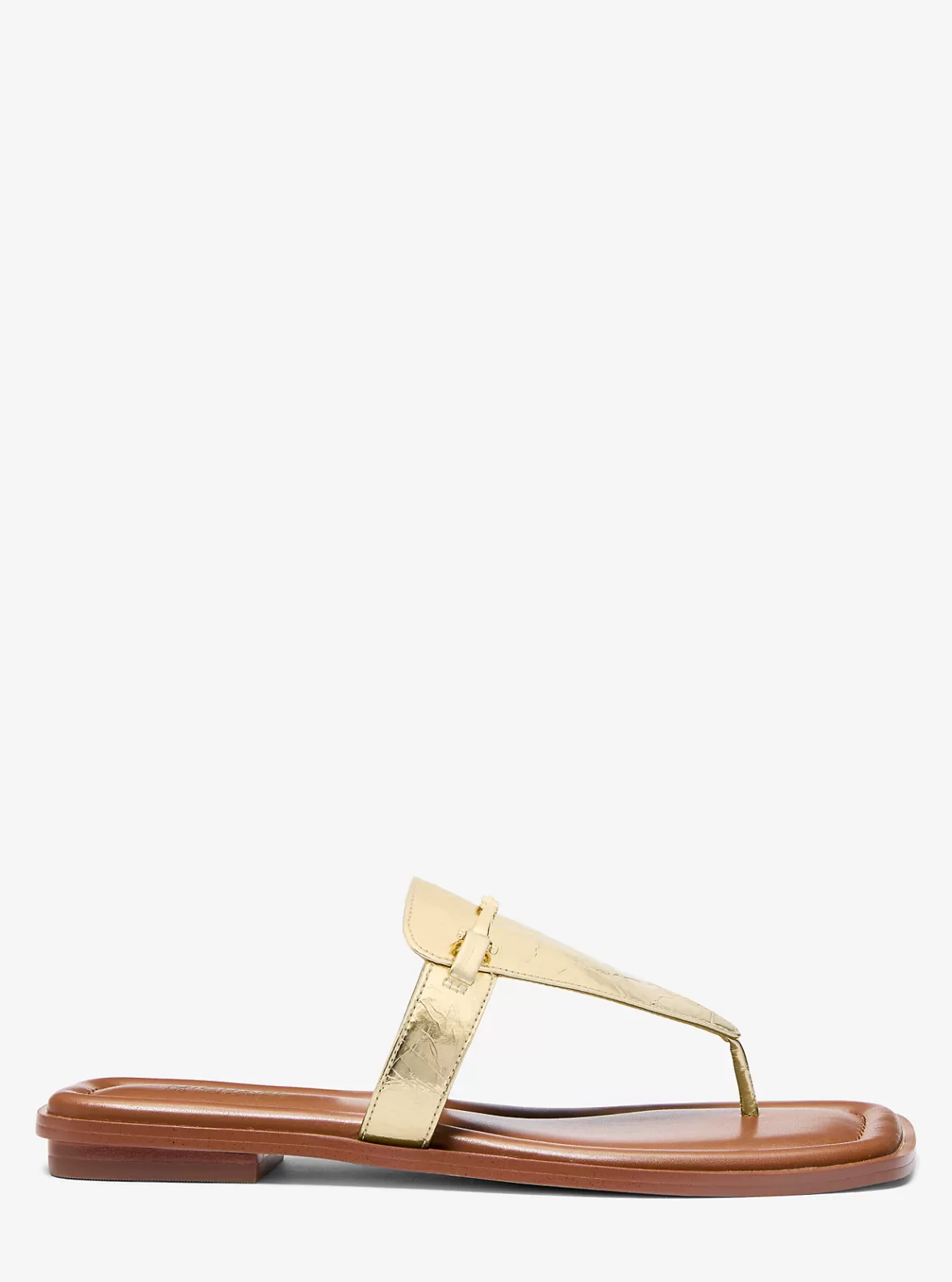 Michael Kors Lena Metallic Leather T-Strap Sandal*Women Sandals