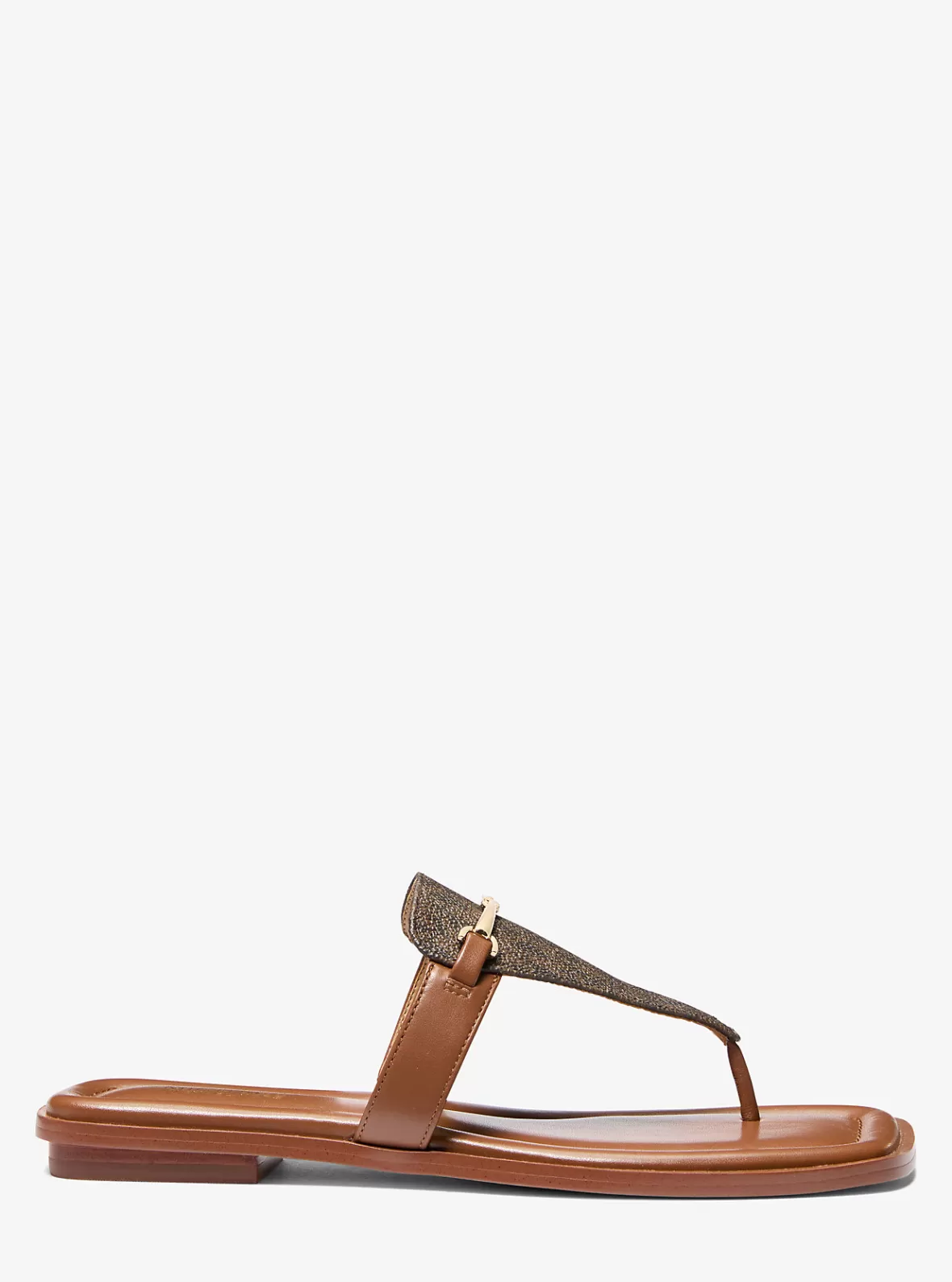 Michael Kors Lena Signature Logo and Leather T-Strap Sandal*Women Sandals