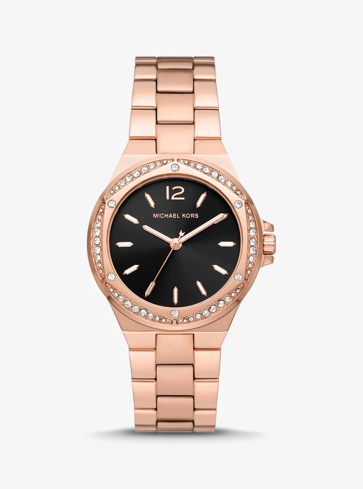 Michael Kors Lennox Pavé Rose Gold-Tone Watch*Women Rose Gold-tone