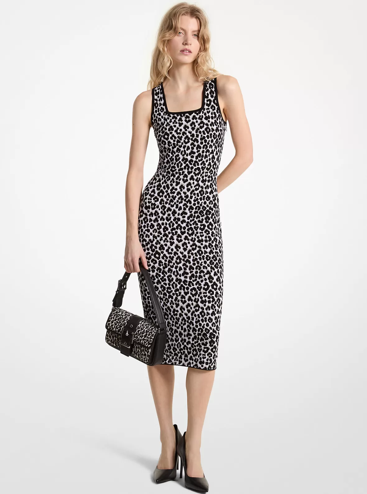 Michael Kors Leopard Jacquard Knit Dress*Women Dresses