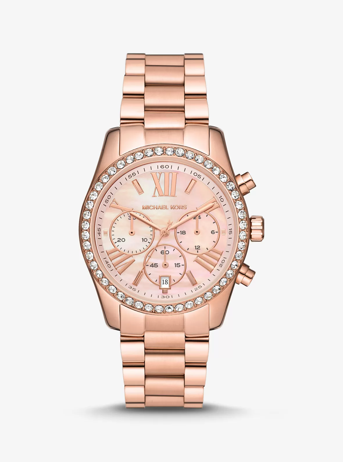 Michael Kors Lexington Pavé Rose Gold-Tone Watch*Women Rose Gold-tone