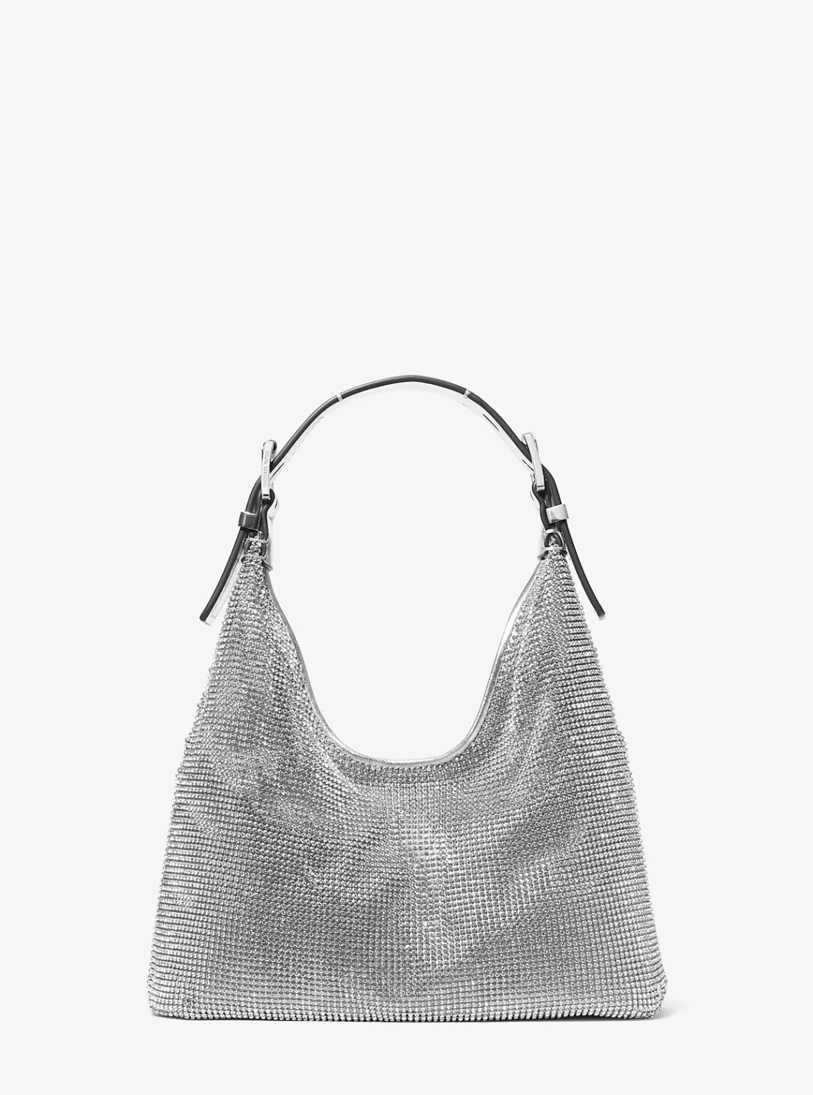 Michael Kors Limited-Edition Nolita Small Metallic Rhinestone Mesh Hobo Shoulder Bag*Women Shoulder Bags