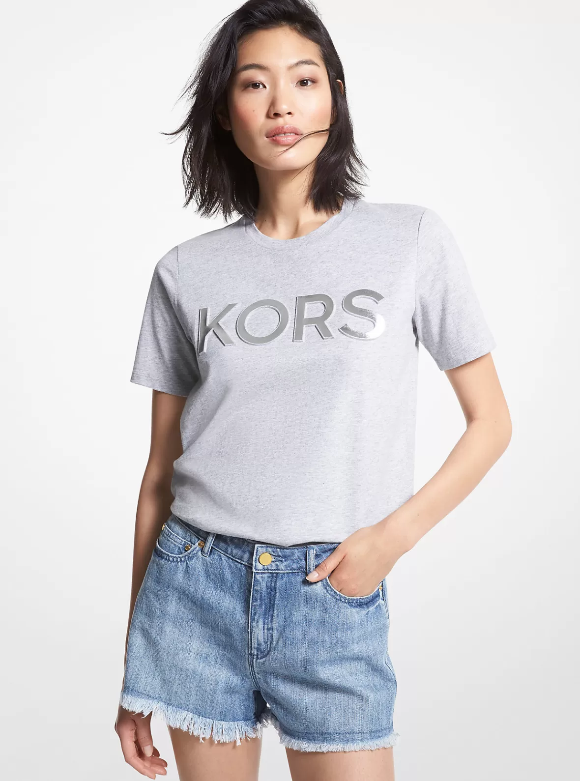 Michael Kors Logo Organic Cotton T-Shirt*Women Tops