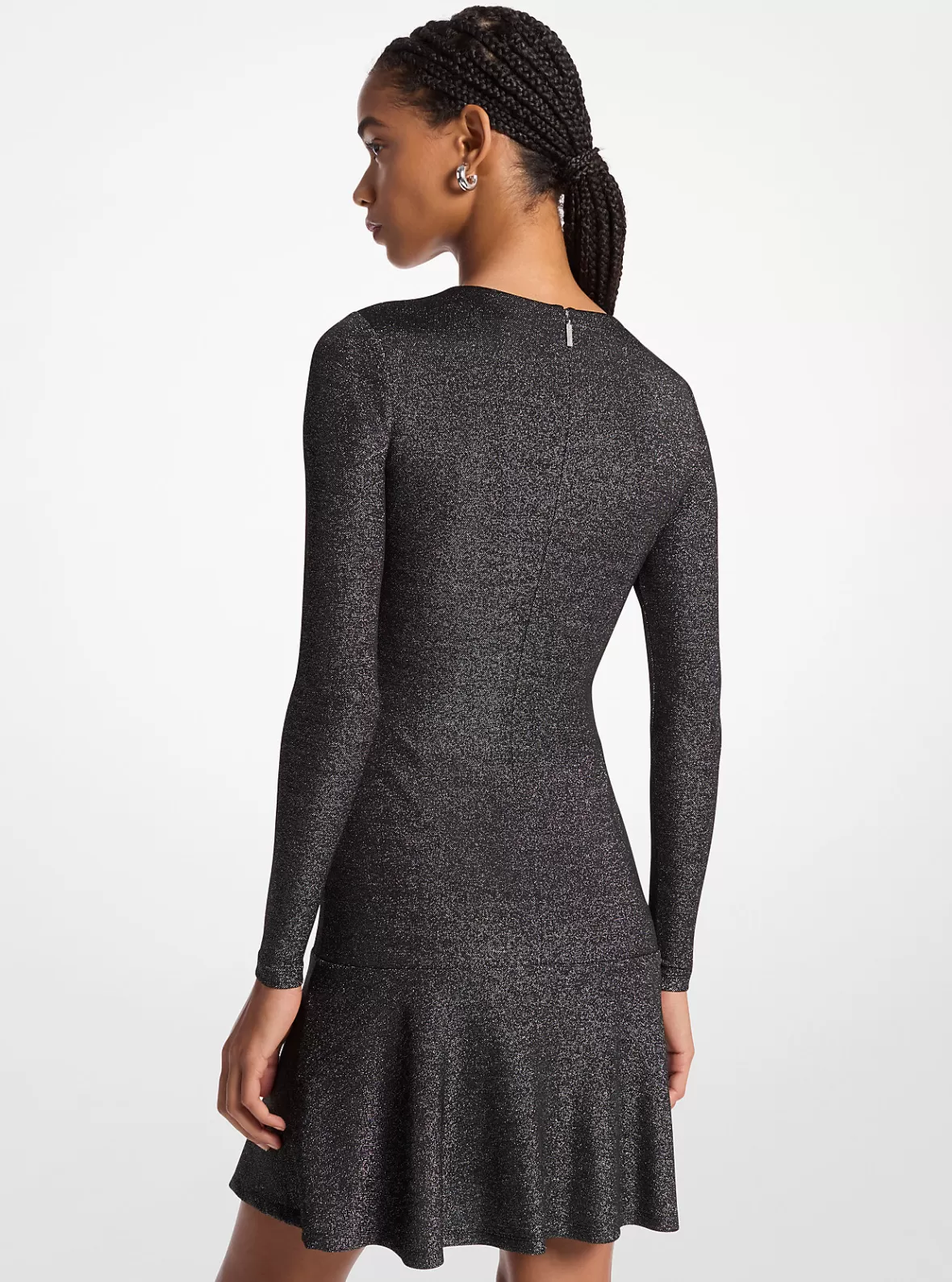 Michael Kors Metallic Knit Long Sleeve Dress*Women Dresses