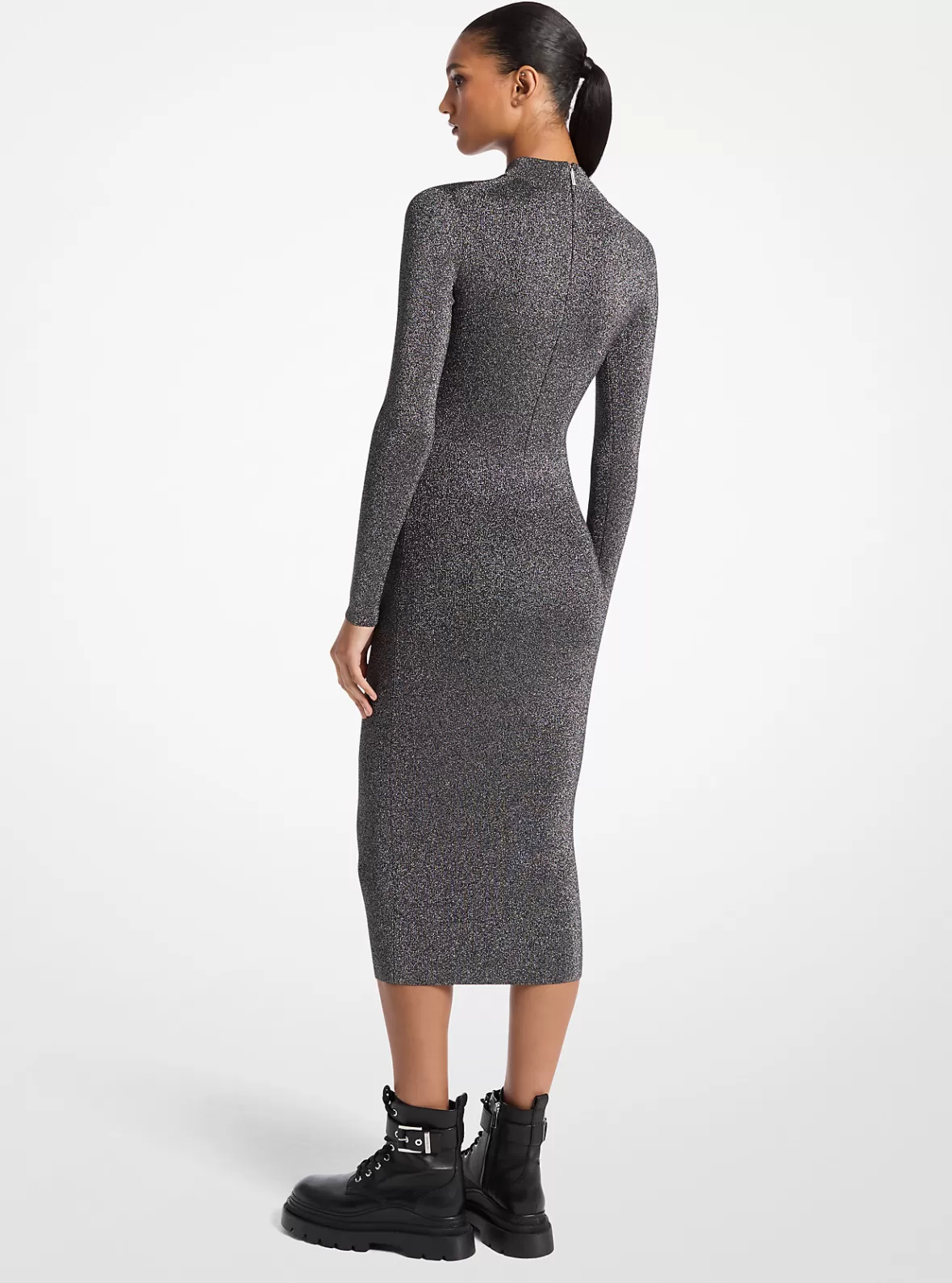 Michael Kors Metallic Knit Mock Neck Dress*Women Dresses