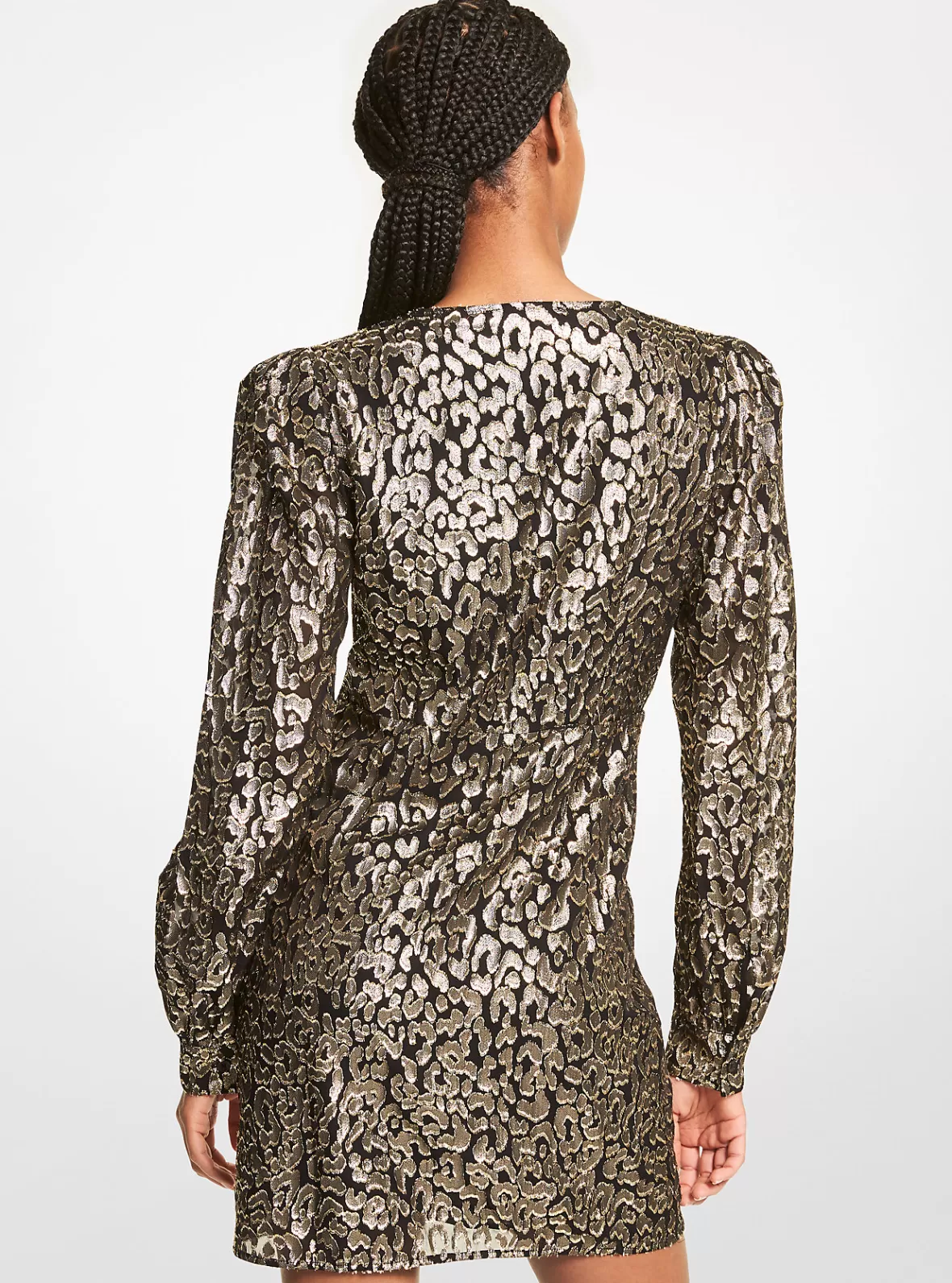 Michael Kors Metallic Leopard Clip Jacquard Dress*Women Dresses